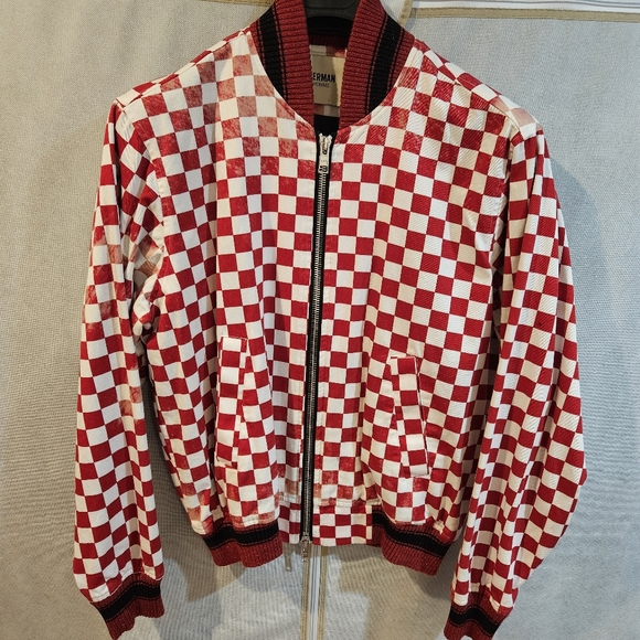 HERMAN MARKET Checkered Bomber Jacket with Embroidery - Picture 3 of 8